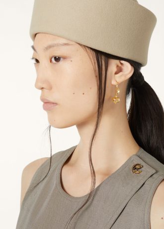 Boucles d&rsquo;oreilles en bouton de fleur de lin