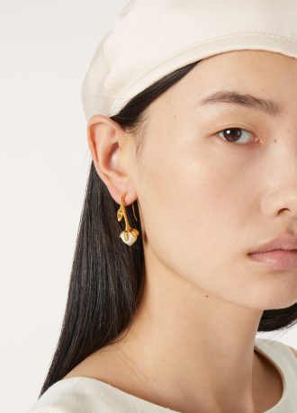Boucles d&rsquo;oreilles en bouton de fleur de lin