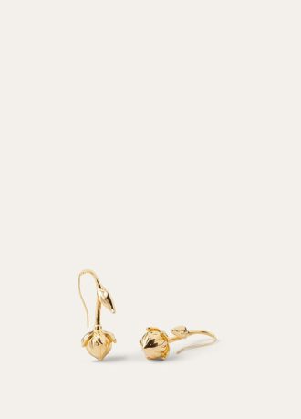 Boucles d&rsquo;oreilles en bouton de fleur de lin