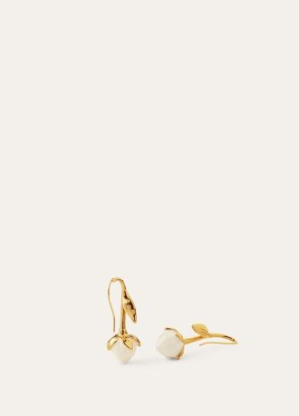 Boucles d&rsquo;oreilles en bouton de fleur de lin