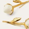 Boucles d’oreilles en bouton de fleur de lin Boucles d’oreilles en bouton de fleur de lin