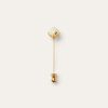 Broche en forme de bouton de fleur en lin