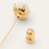 Broche en forme de bouton de fleur en lin