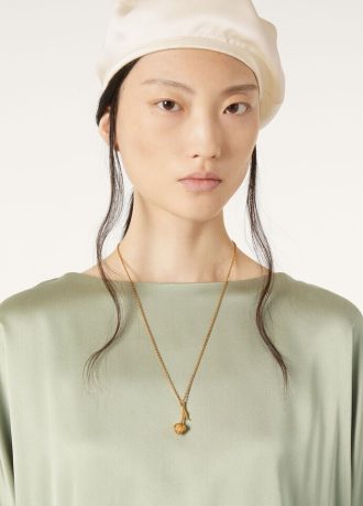 Collier de boutons de fleurs en lin