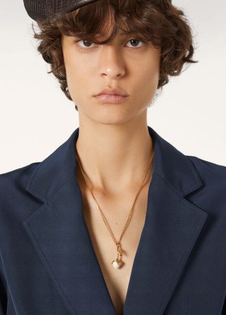 Collier de boutons de fleurs en lin