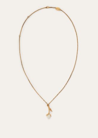 Collier de boutons de fleurs en lin